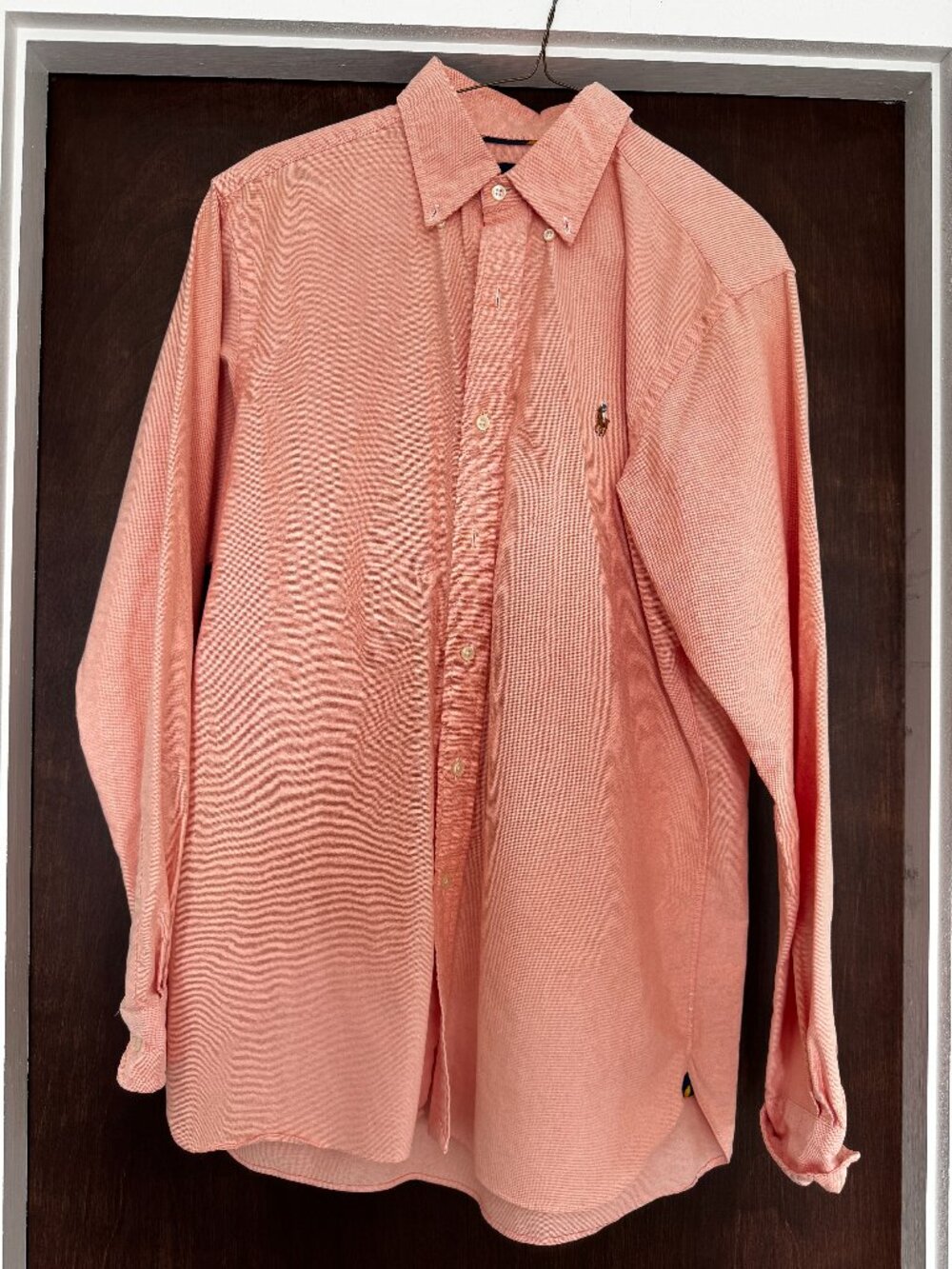 Men's Medium Ralph Lauren Peach Colored Button Down Shirt
